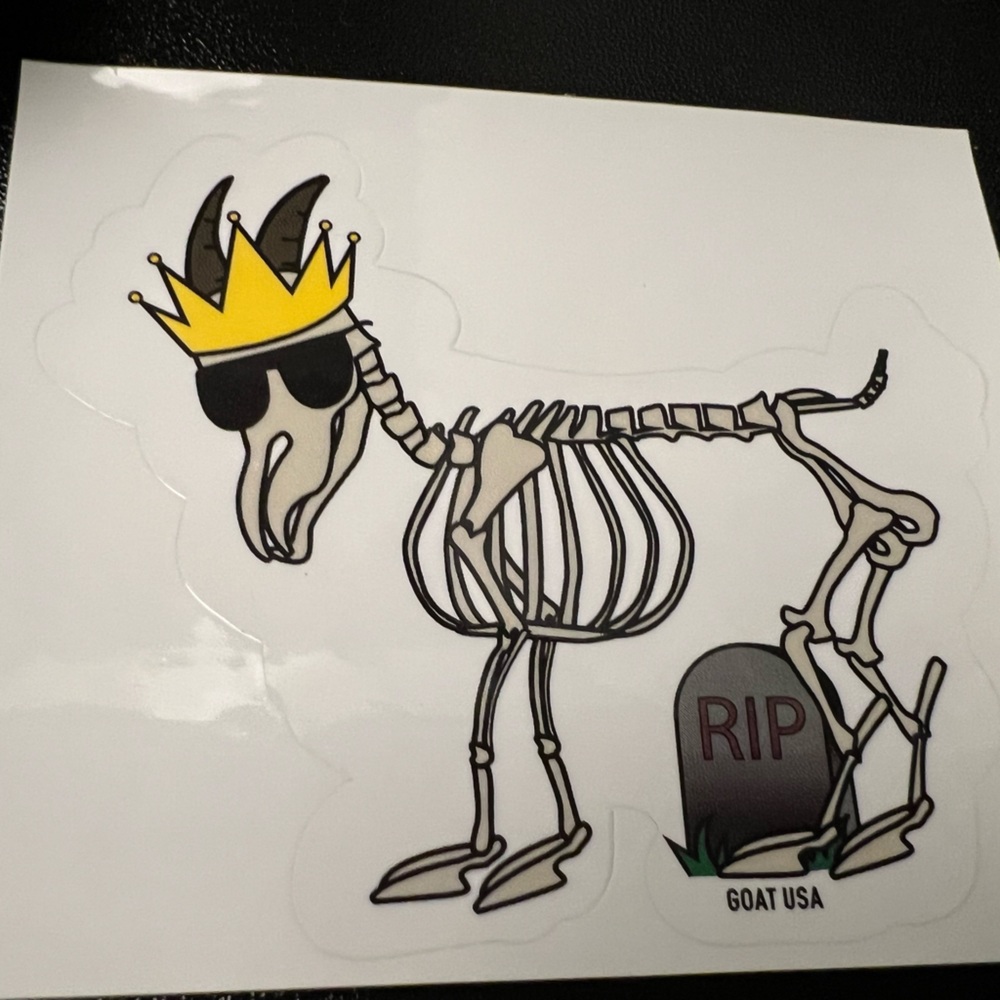 GOAT USA Skeleton Sticker with Yellow Crown